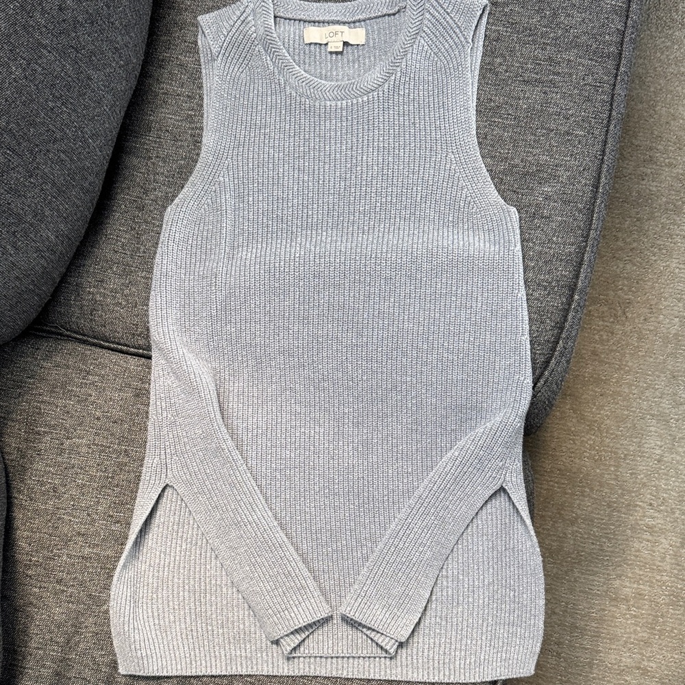 LOFT Women's Light Gray Knit Tank Top